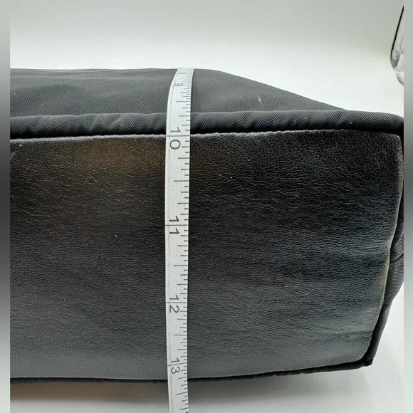 Prada - Authentic - Black Canvas & Leather Shoulder Bag with Metal Handles - Picture 16 of 16